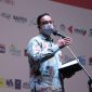 Gubernur DKI Jakarta, Anies Baswedan memberikan sambutan pada Pembukaan Jakarta Film Week 2021, Kamis (18/11) malam. Foto:  Dok: Pemprov DKI Jakarta
